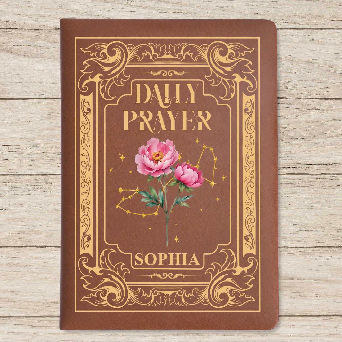 Daily Prayer Embossed With Flowers And Constellations