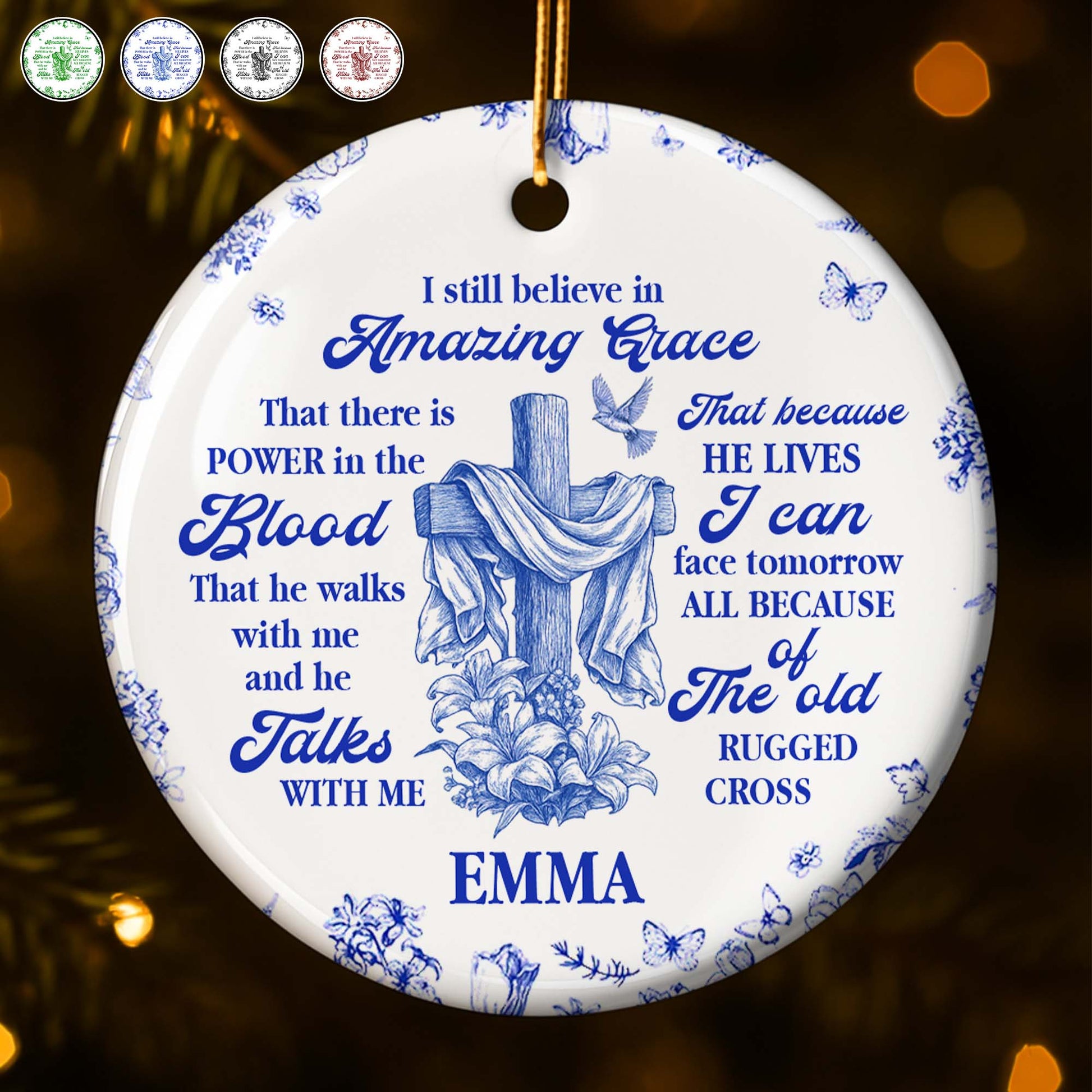 I Still Believe In Amazing Grace, Old Rugged Cross Ornament