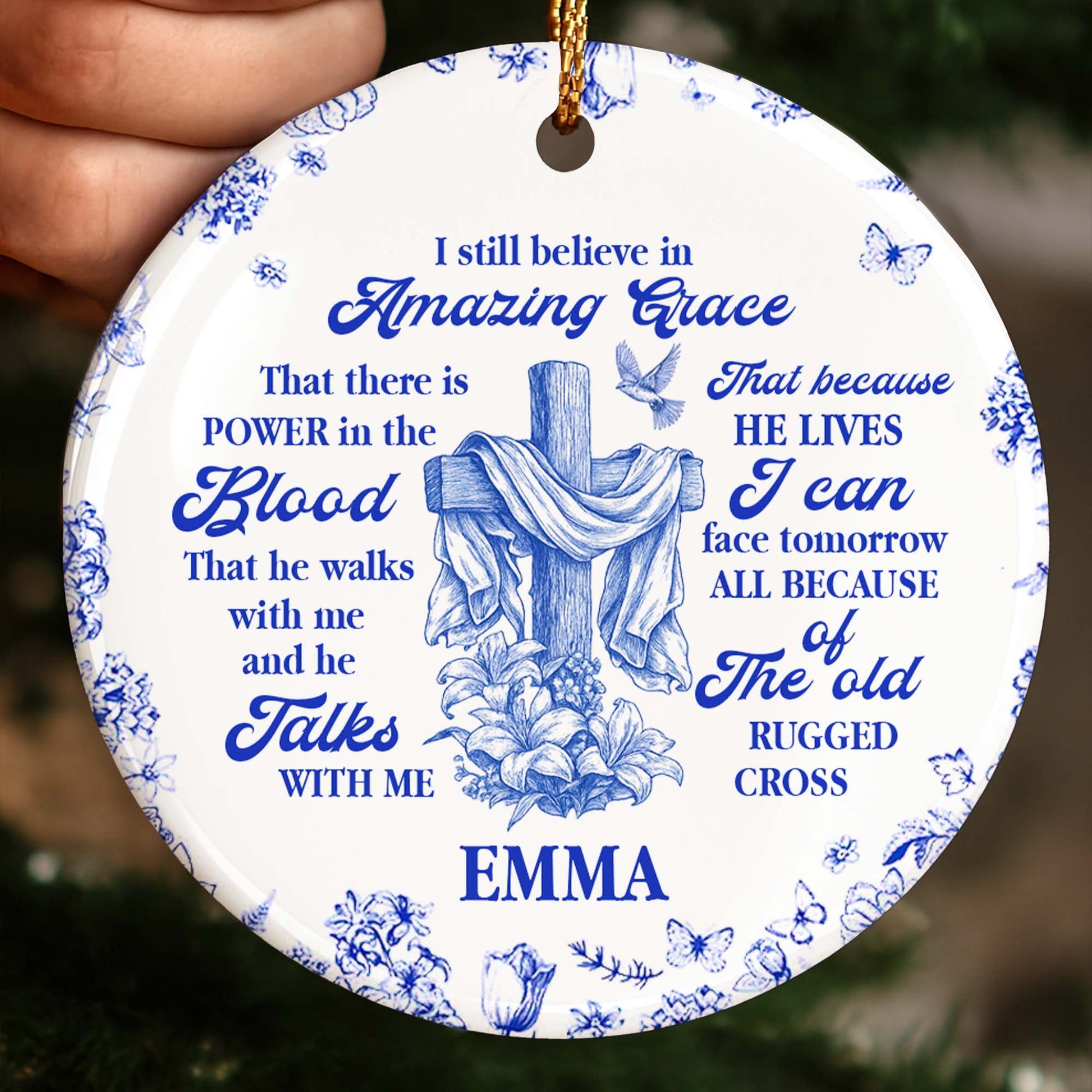 I Still Believe In Amazing Grace, Old Rugged Cross Ornament