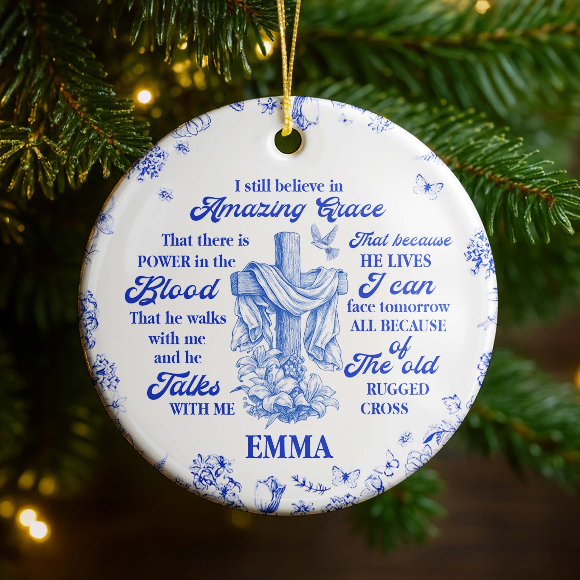 I Still Believe In Amazing Grace, Old Rugged Cross Ornament