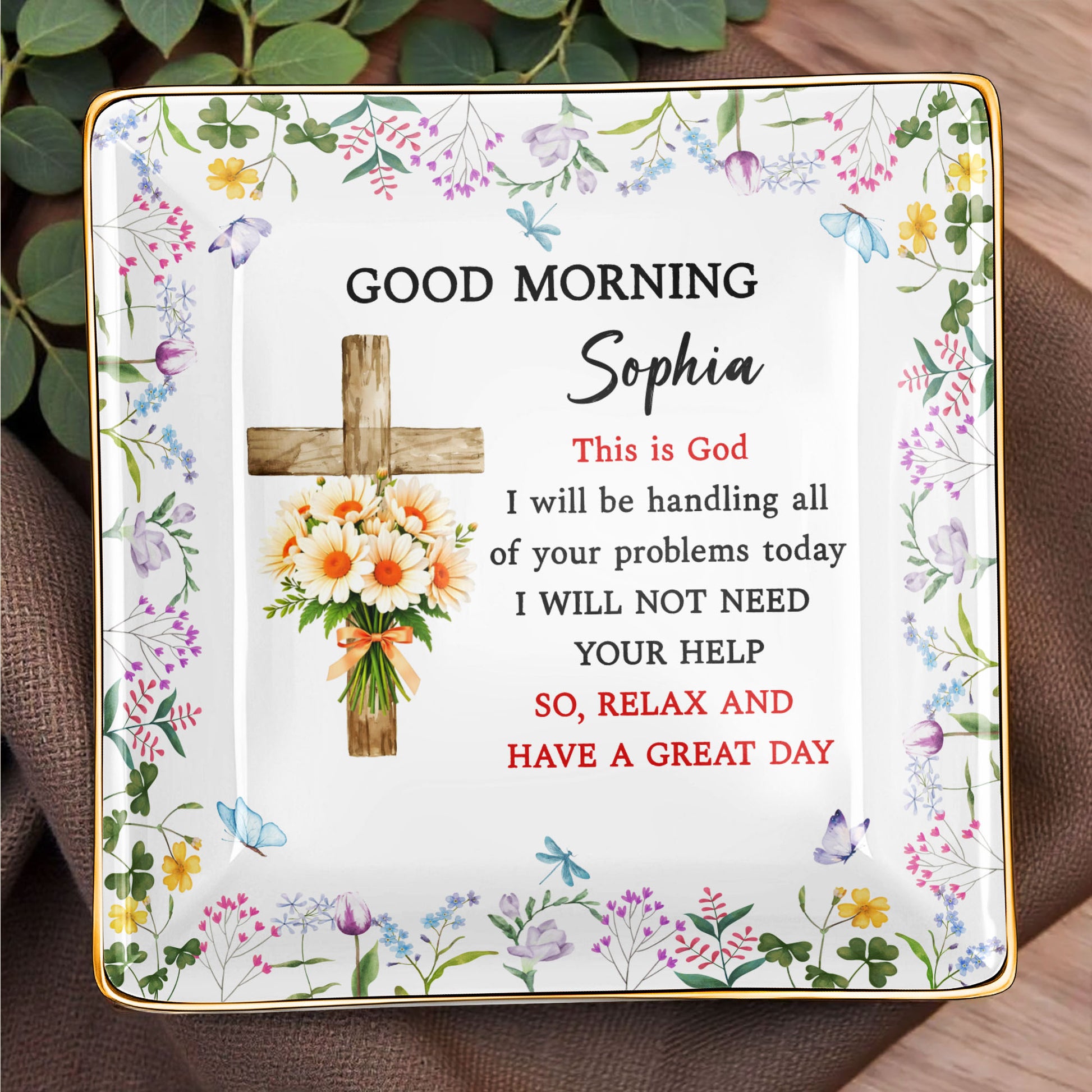 Good Morning, This Is God, Cross and Flowers Design