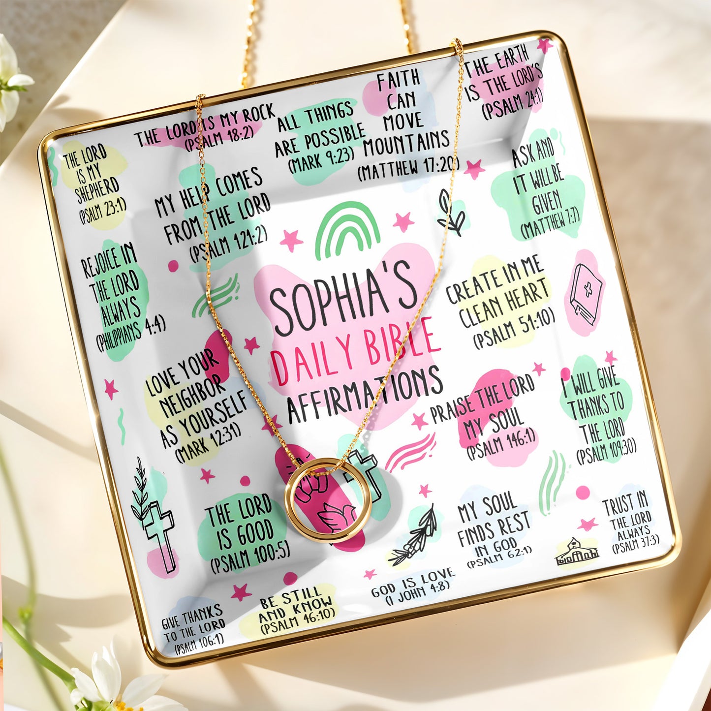 Sophia's Daily Bible Affirmations, Crosses And Hearts