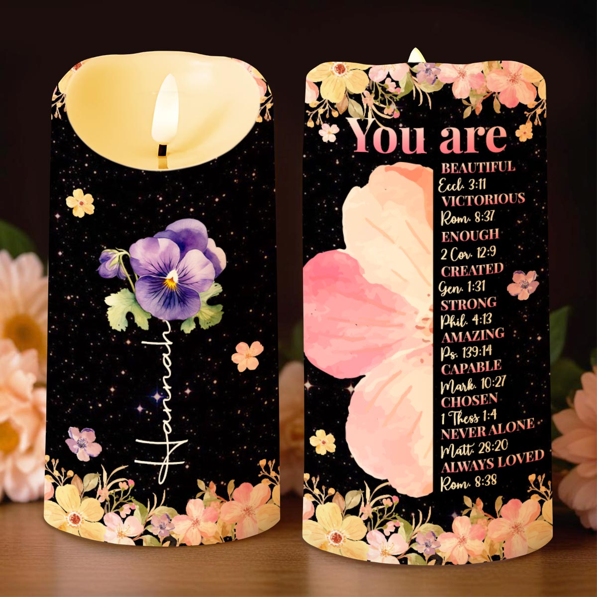 You Are Beautiful And Loved With Flowers And Stars Design