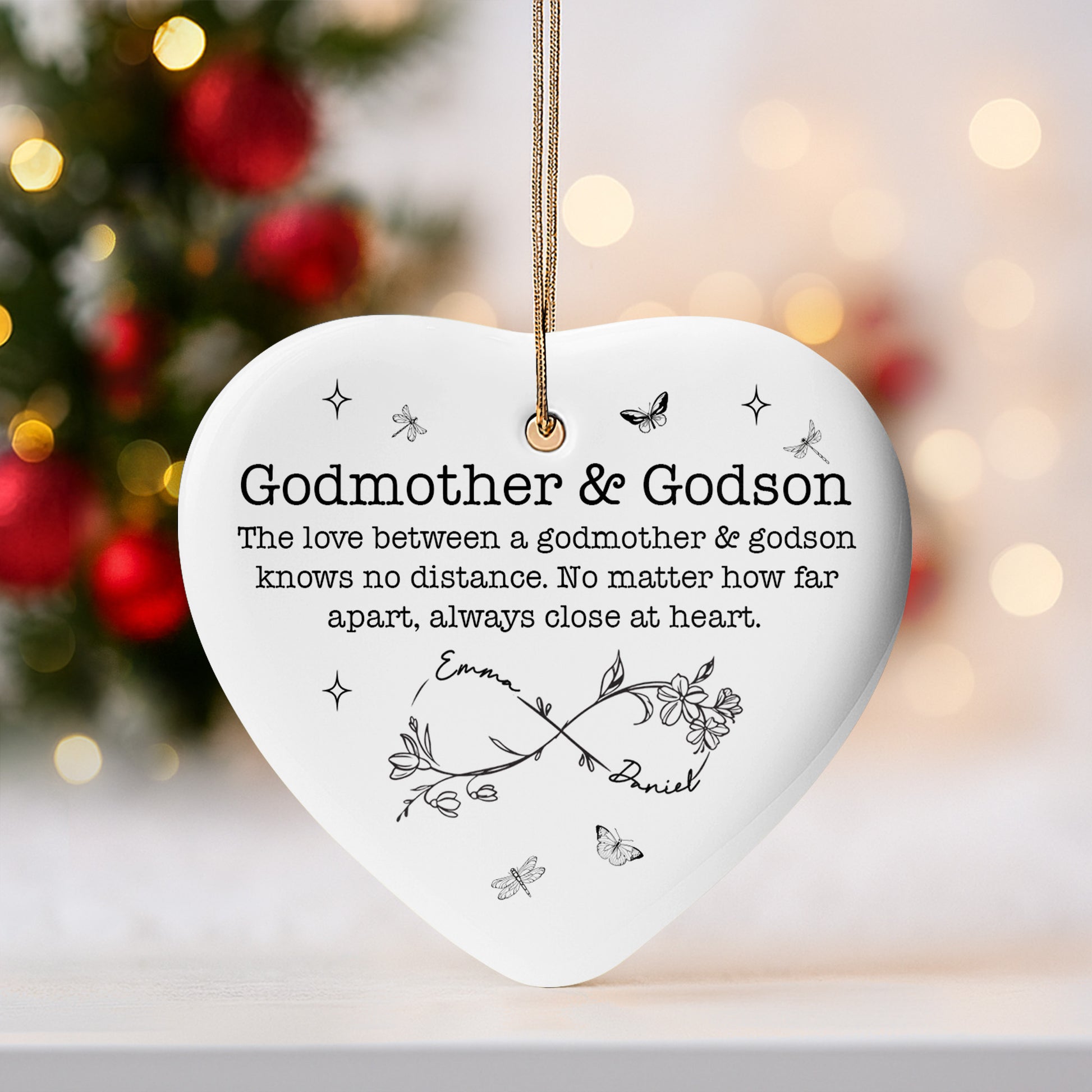 Love Between Godmother And Godson, Flowers And Butterflies