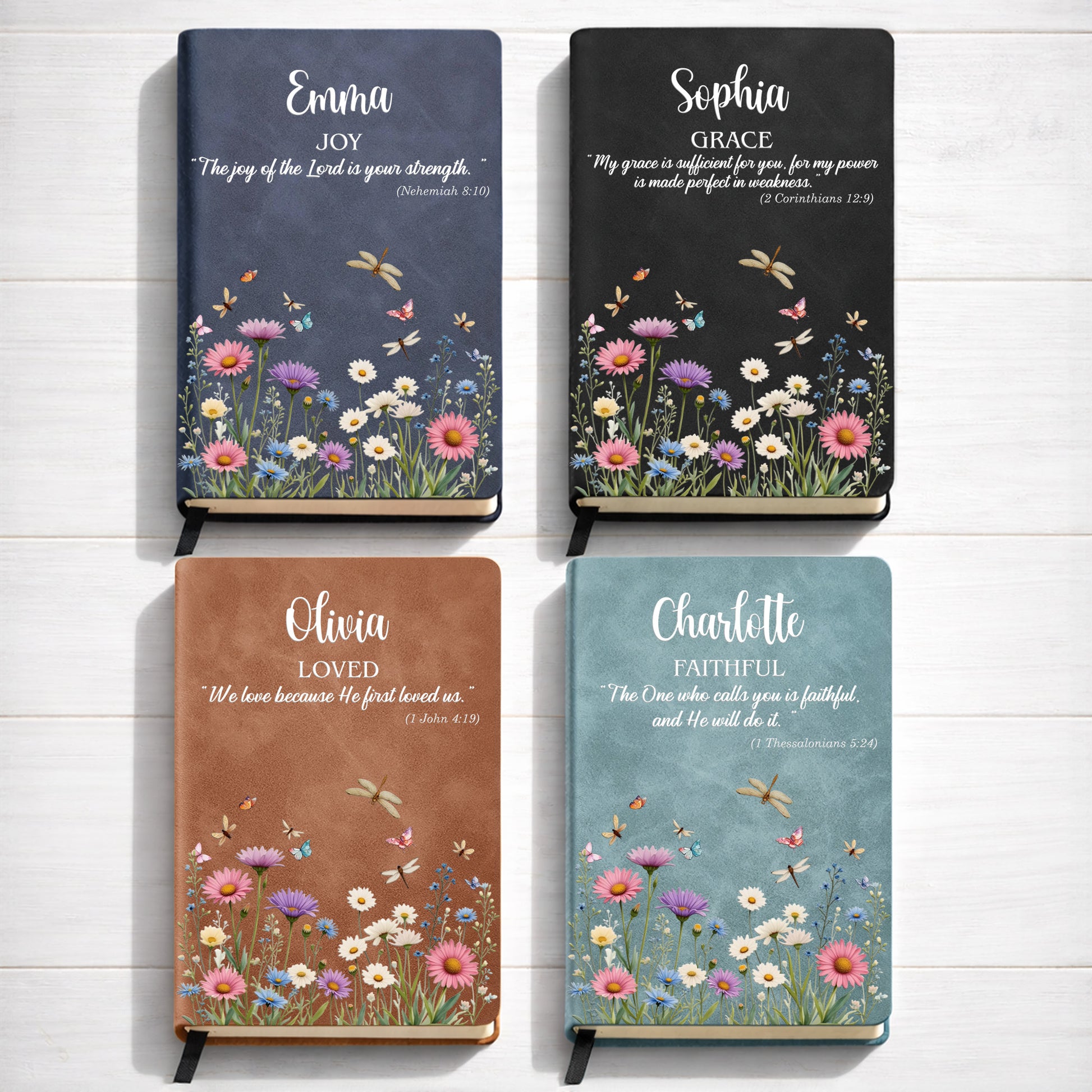 Grace and Joy Scripture, Flowers and Butterflies