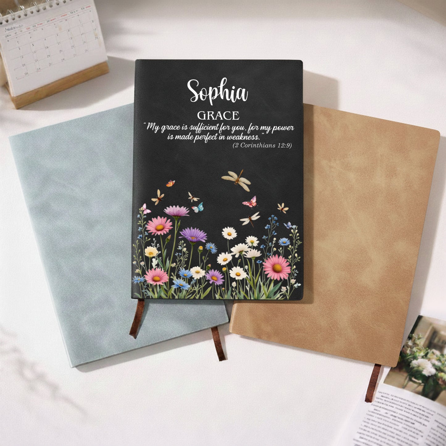 Grace and Joy Scripture, Flowers and Butterflies