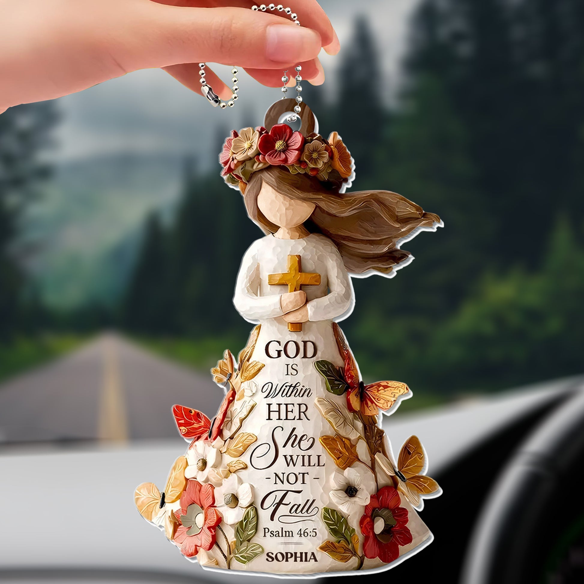 God Is Within Her She Will Not Fall Angel Cross Flowers