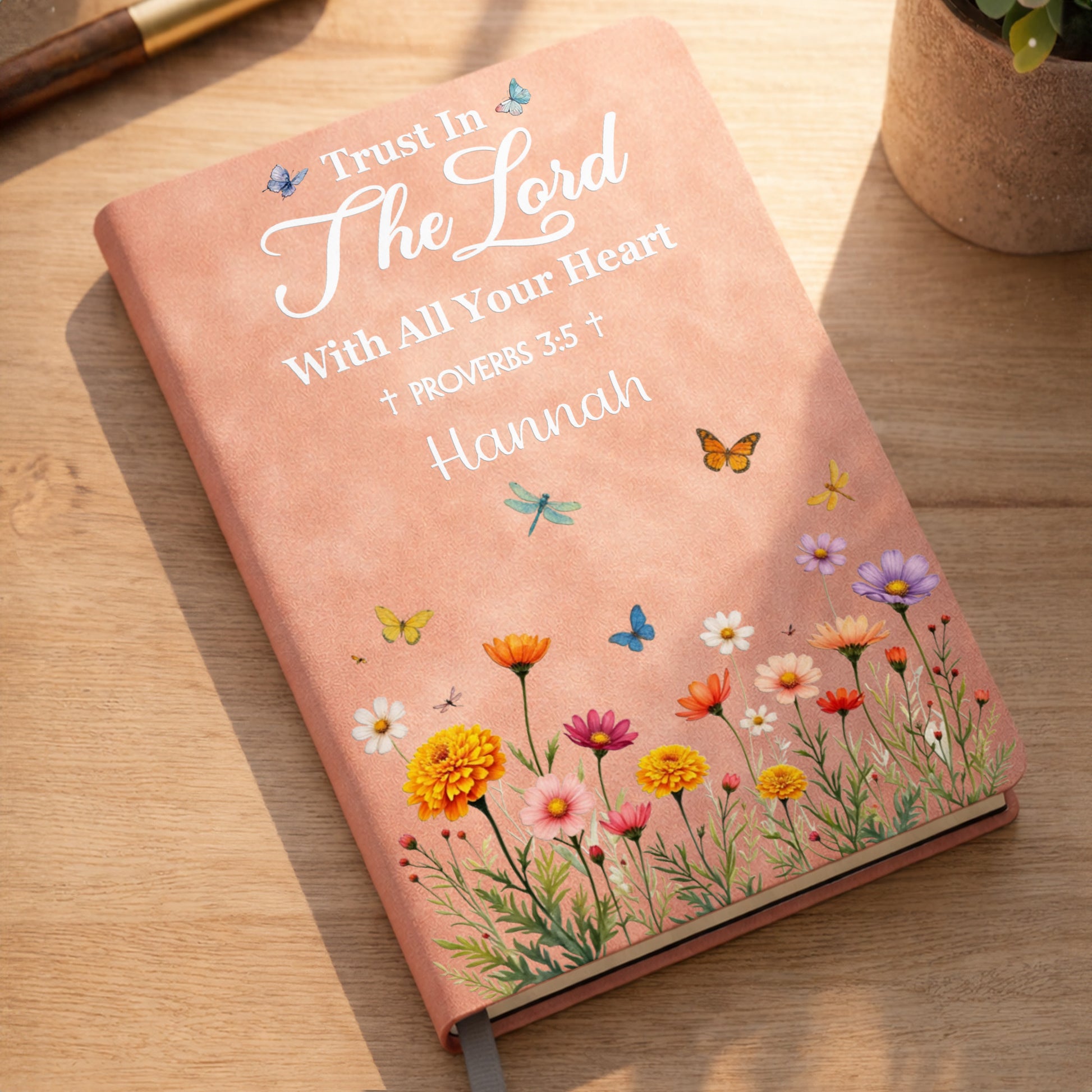 Trust In The Lord With All Your Heart, Flowers And Butterflies