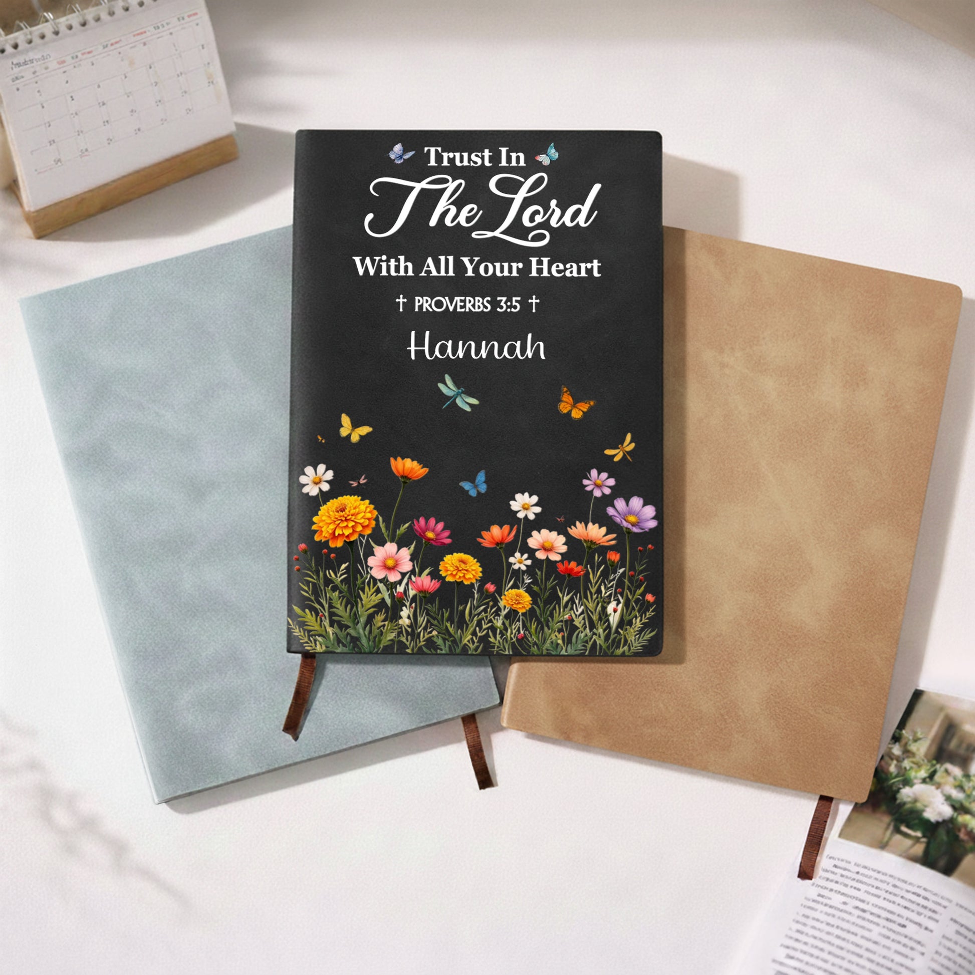 Trust In The Lord With All Your Heart, Flowers And Butterflies