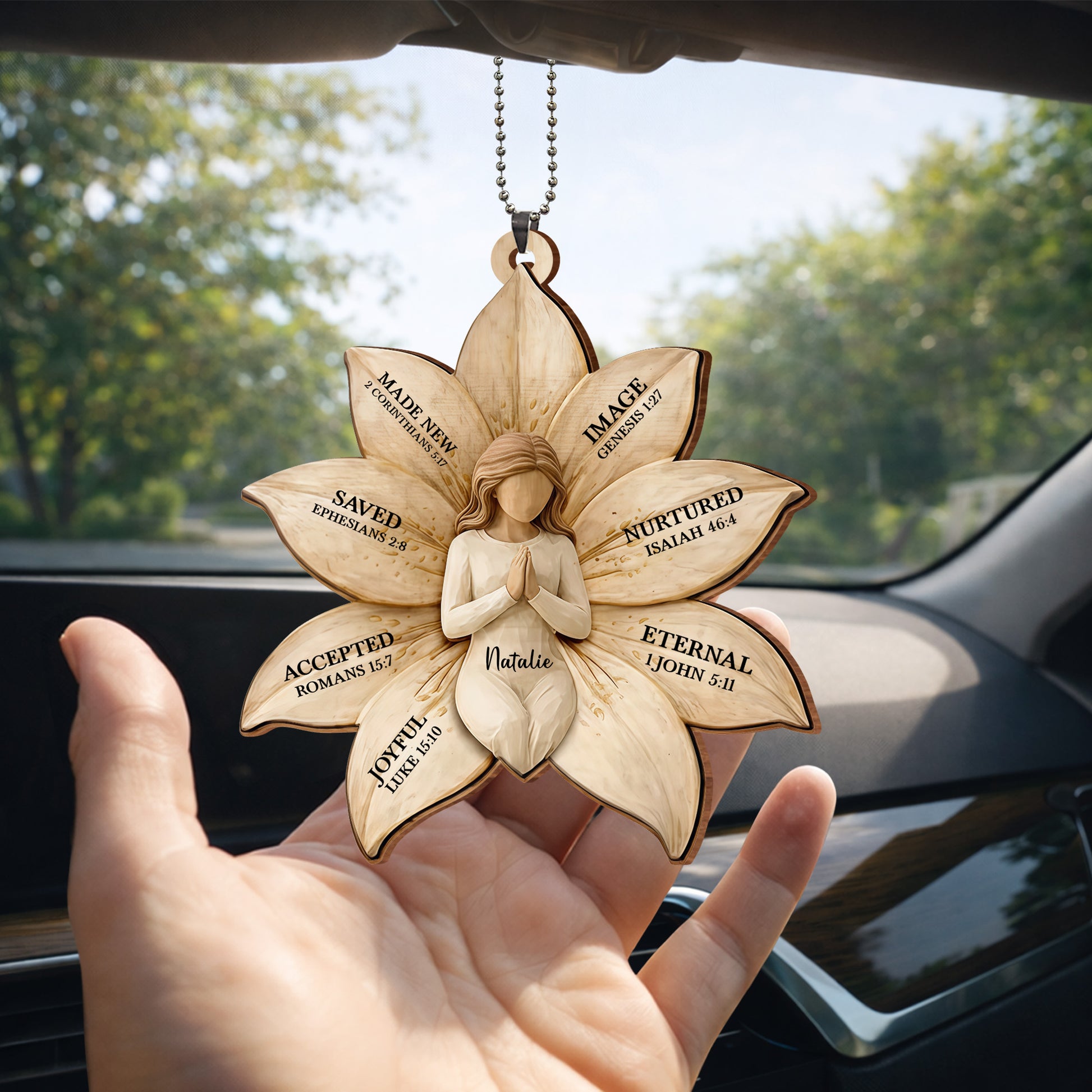 Made New, Saved, Joyful Angel Wood Ornament