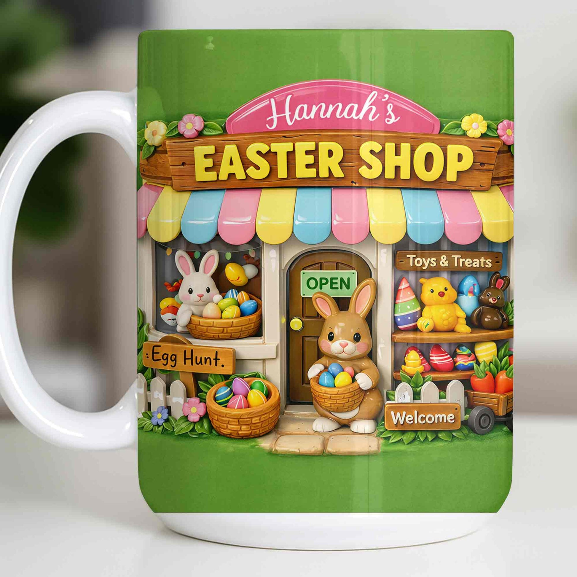 Easter Shop Egg Hunt With Bunnies And Chicks Design