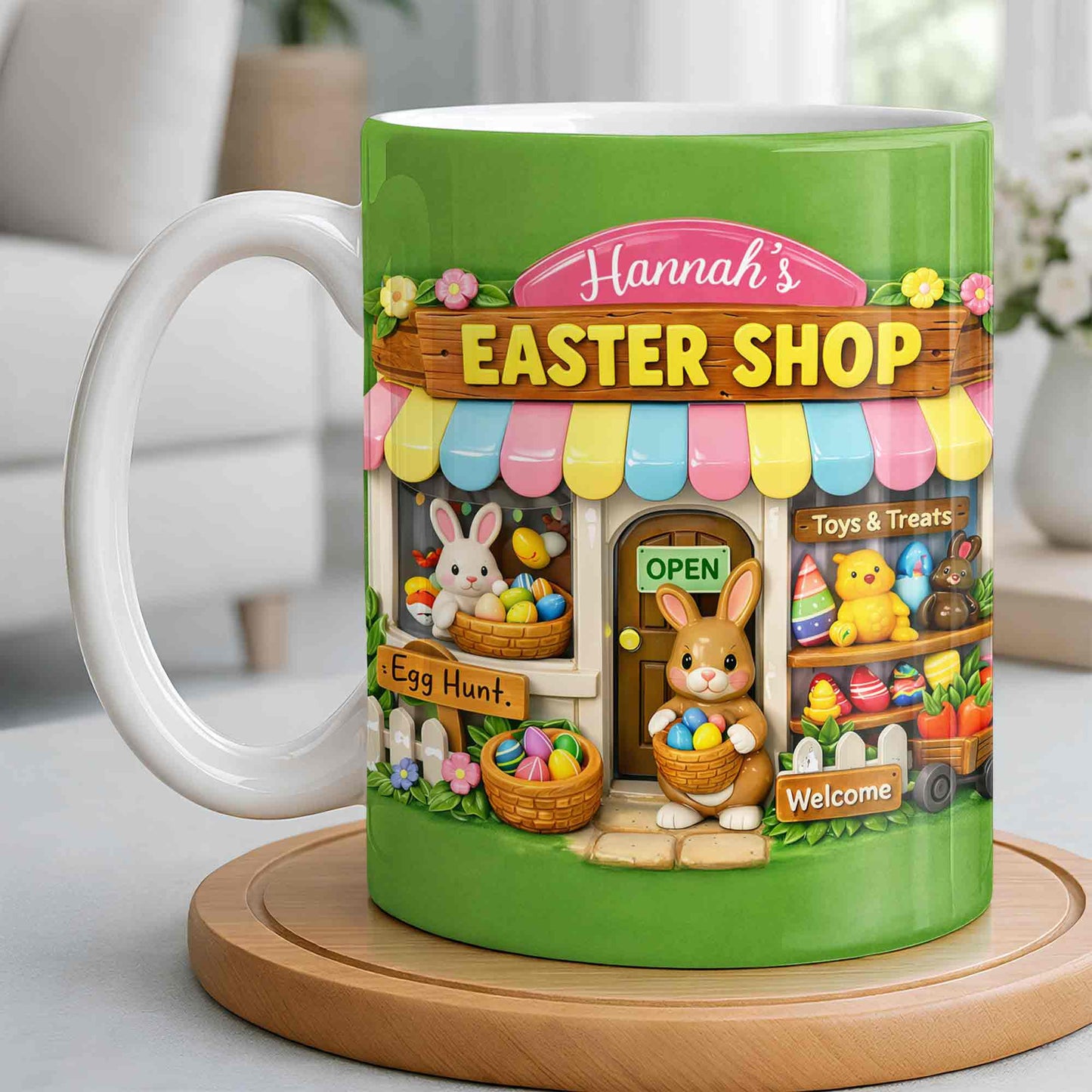Easter Shop Egg Hunt With Bunnies And Chicks Design