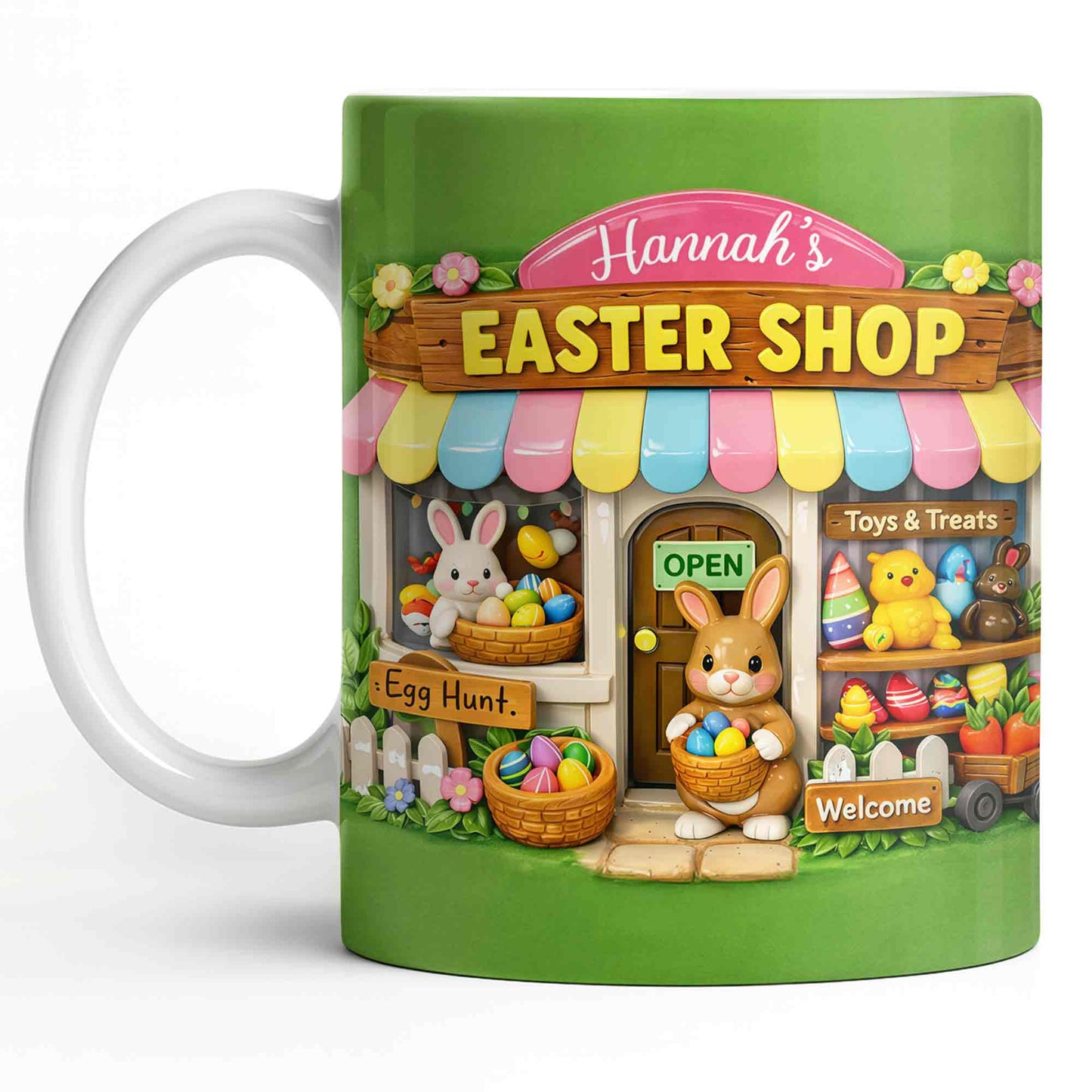 Easter Shop Egg Hunt With Bunnies And Chicks Design