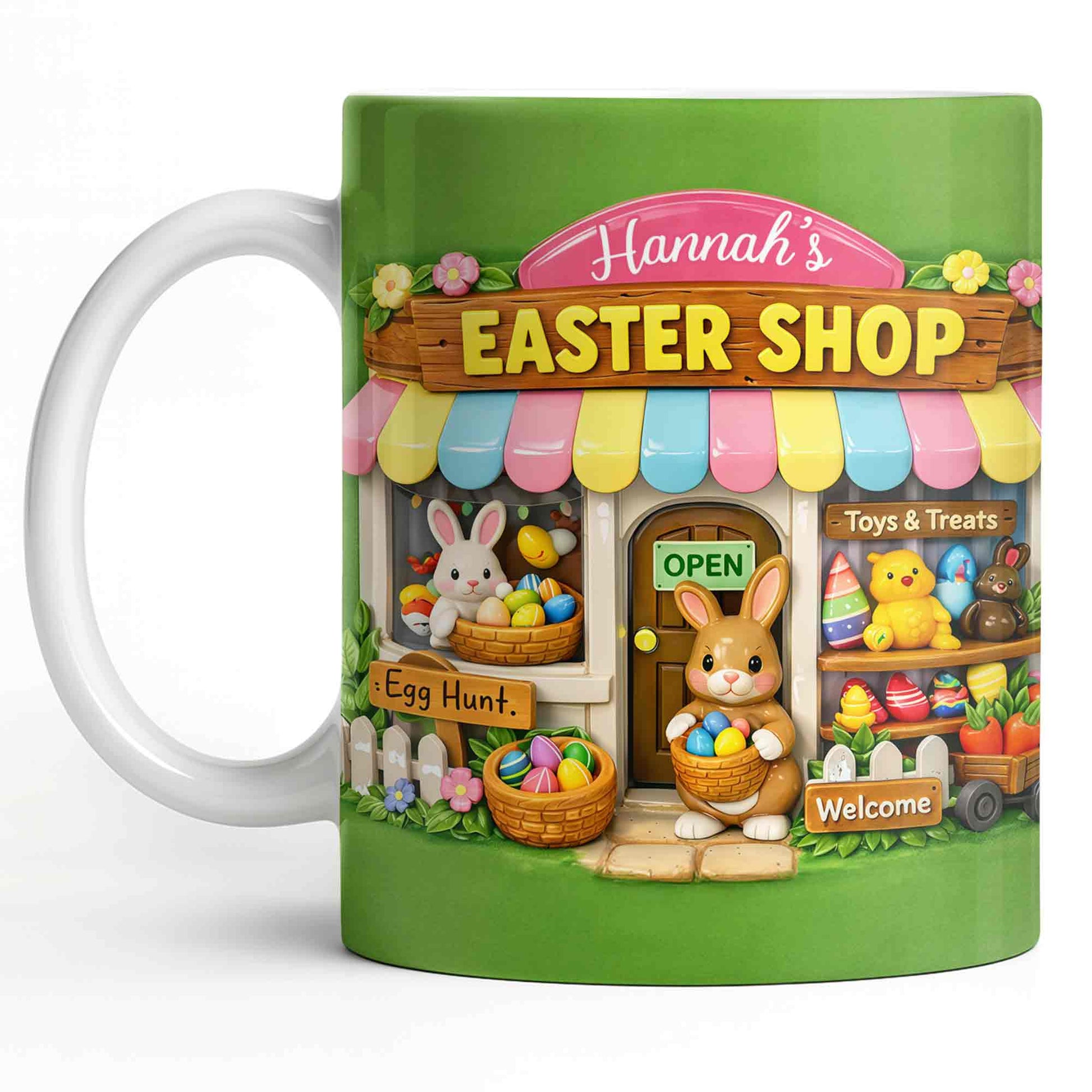 Easter Shop Egg Hunt With Bunnies And Chicks Design