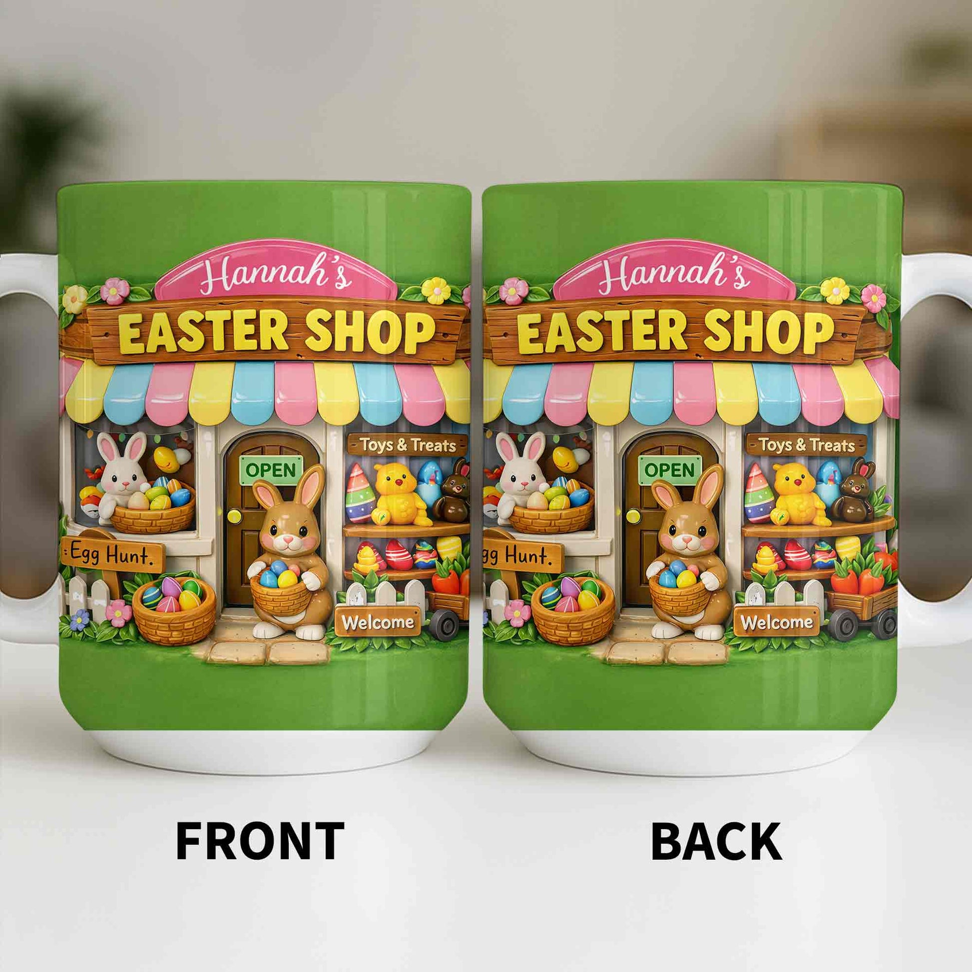 Easter Shop Egg Hunt With Bunnies And Chicks Design