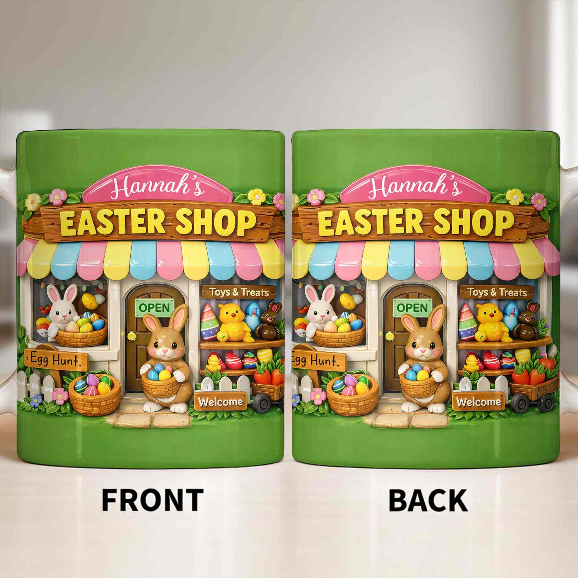 Easter Shop Egg Hunt With Bunnies And Chicks Design