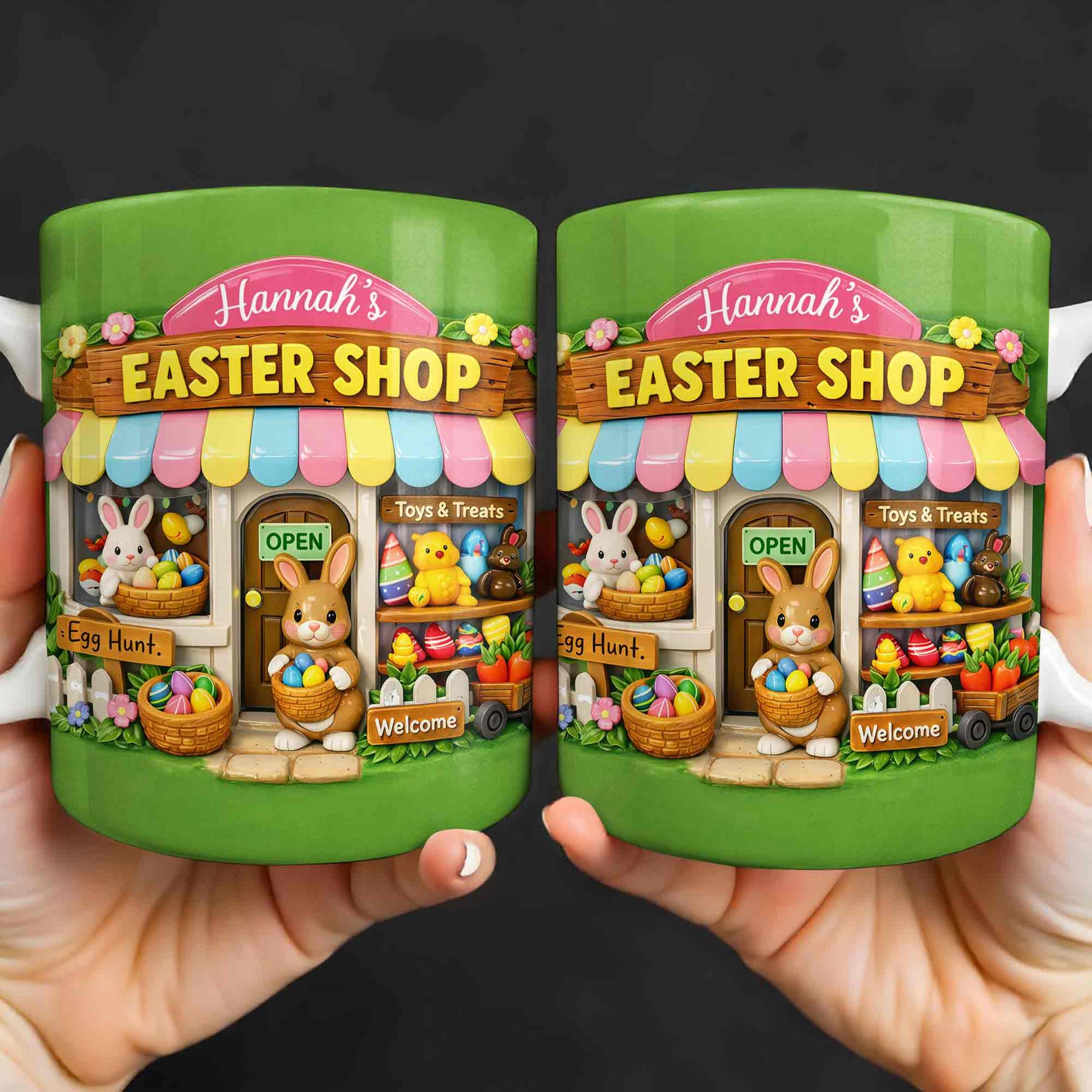 Easter Shop Egg Hunt With Bunnies And Chicks Design