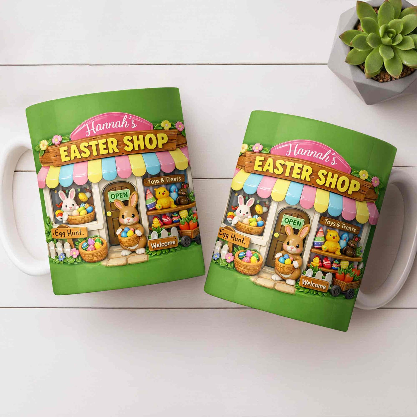 Easter Shop Egg Hunt With Bunnies And Chicks Design