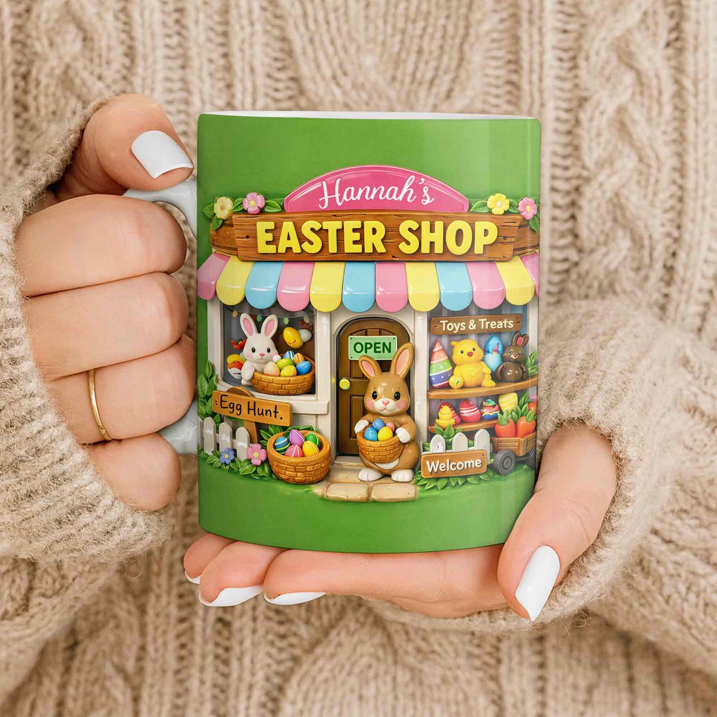 Easter Shop Egg Hunt With Bunnies And Chicks Design