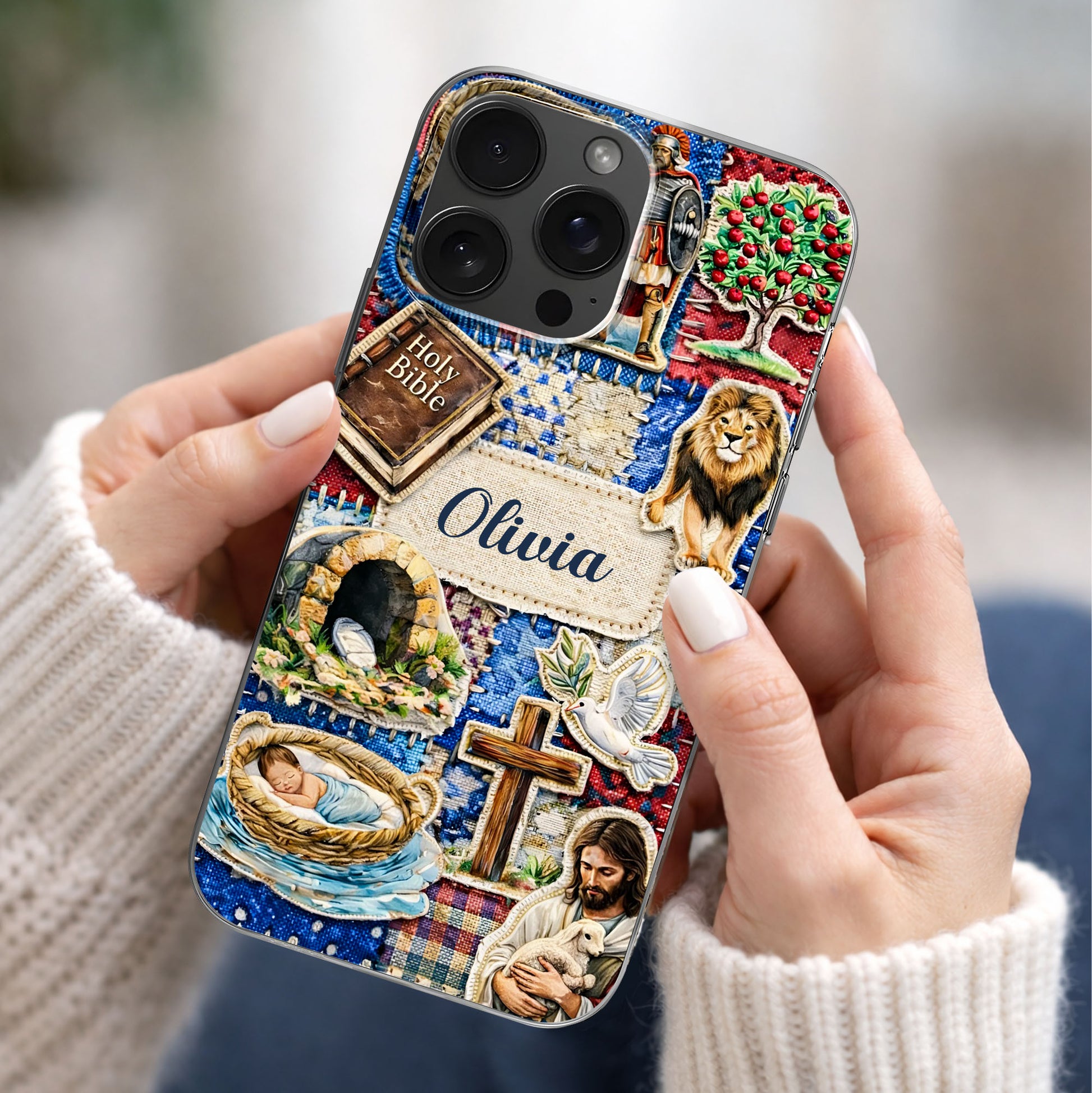 Holy Bible Cross And Jesus Religious Patchwork Design