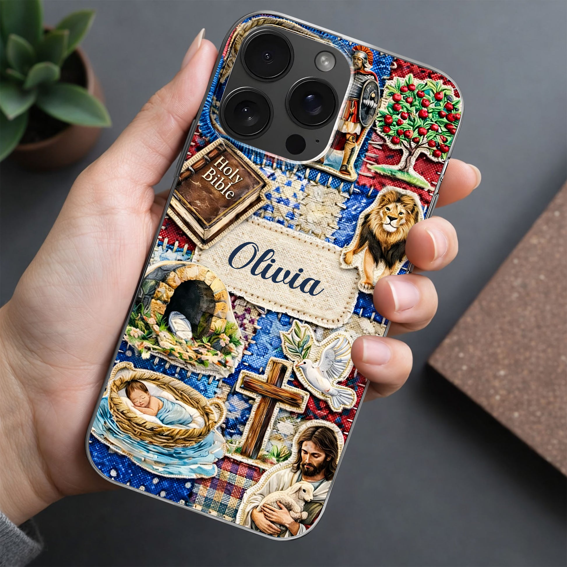 Holy Bible Cross And Jesus Religious Patchwork Design