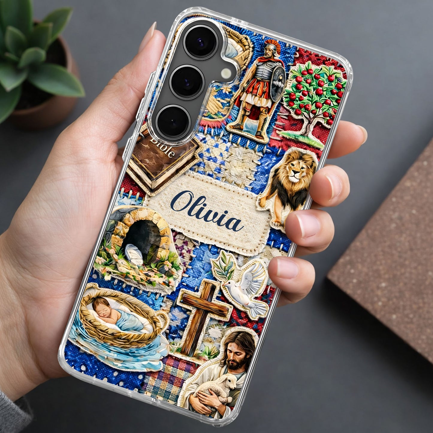 Holy Bible Cross And Jesus Religious Patchwork Design