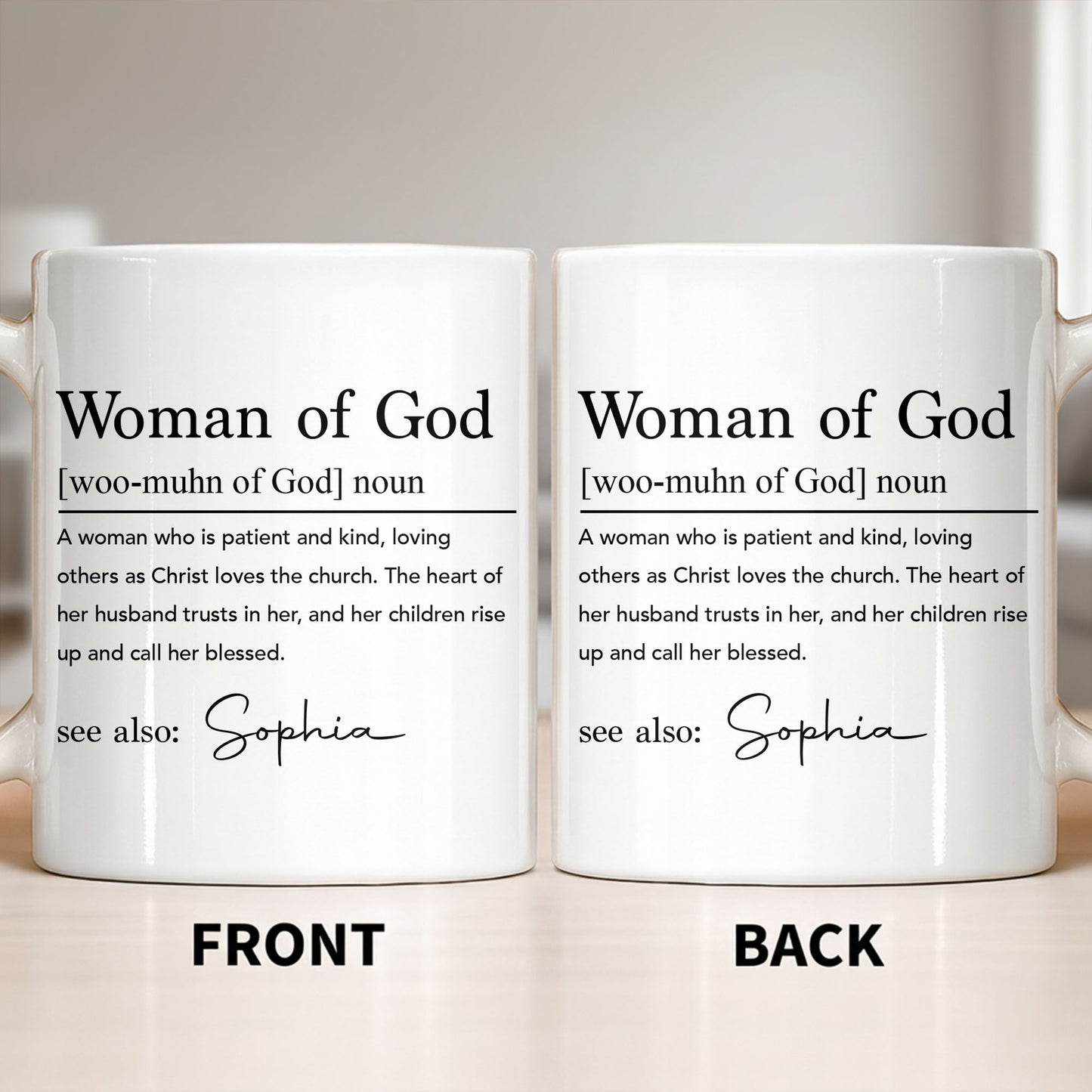 Woman Of God Dictionary Definition Custom Name Christian Verse - Personalized Custom Coffee Mug - FTH158_MG