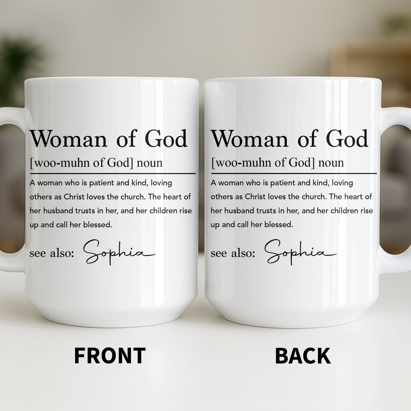 Woman Of God Dictionary Definition Custom Name Christian Verse - Personalized Custom Coffee Mug - FTH158_MG