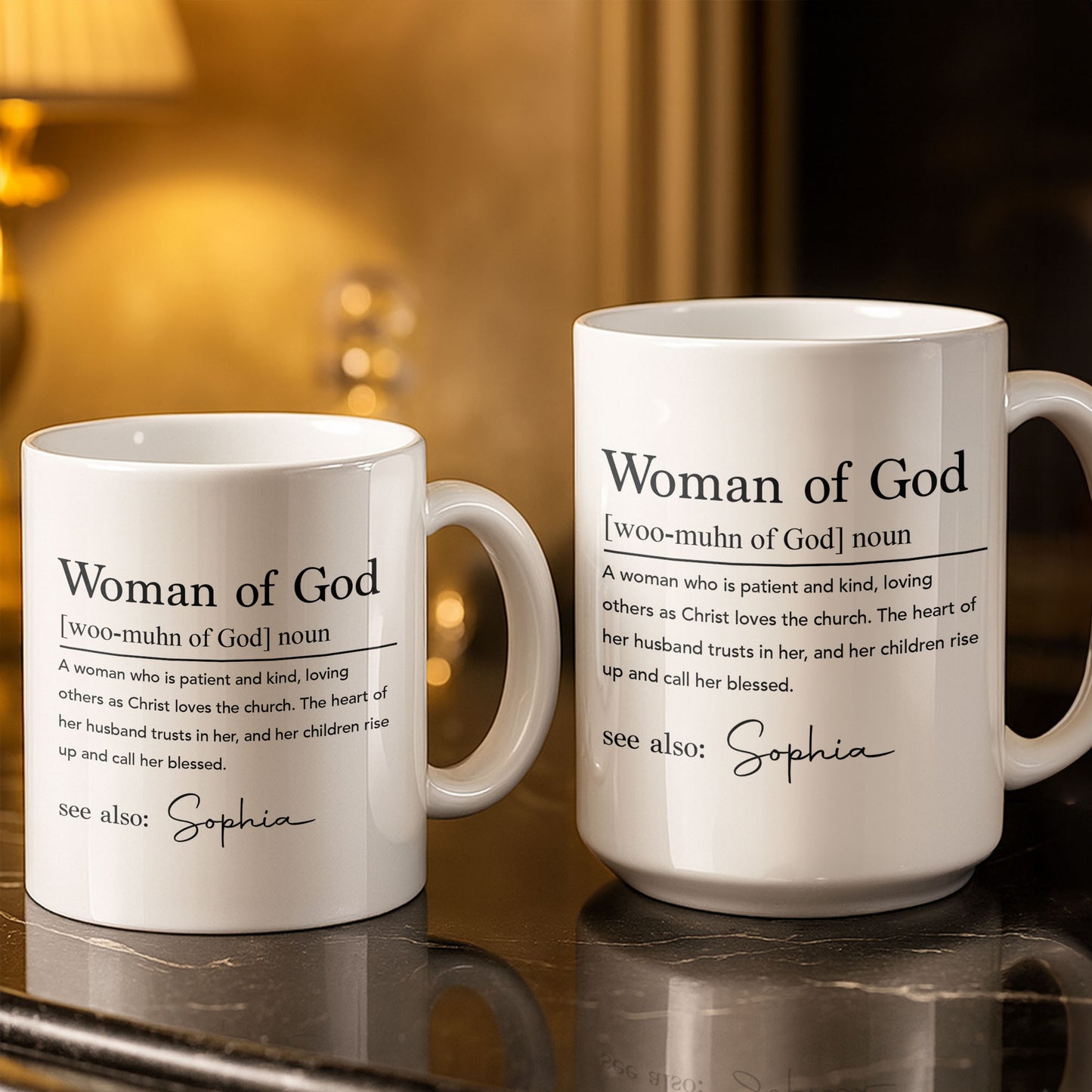 Woman Of God Dictionary Definition Custom Name Christian Verse - Personalized Custom Coffee Mug - FTH158_MG