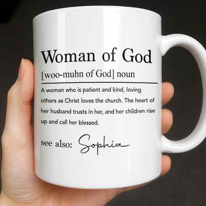 Woman Of God Dictionary Definition Custom Name Christian Verse - Personalized Custom Coffee Mug - FTH158_MG