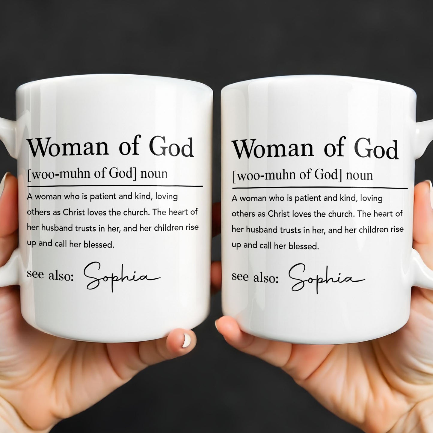 Woman Of God Dictionary Definition Custom Name Christian Verse - Personalized Custom Coffee Mug - FTH158_MG