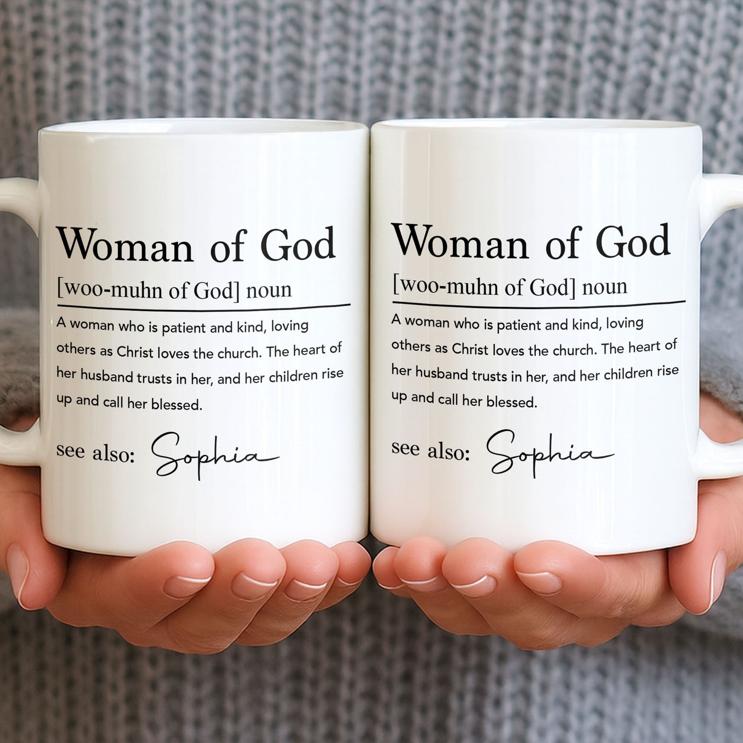 Woman Of God Dictionary Definition Custom Name Christian Verse - Personalized Custom Coffee Mug - FTH158_MG