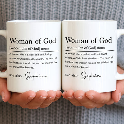 Woman Of God Dictionary Definition Custom Name Christian Verse - Personalized Custom Coffee Mug - FTH158_MG