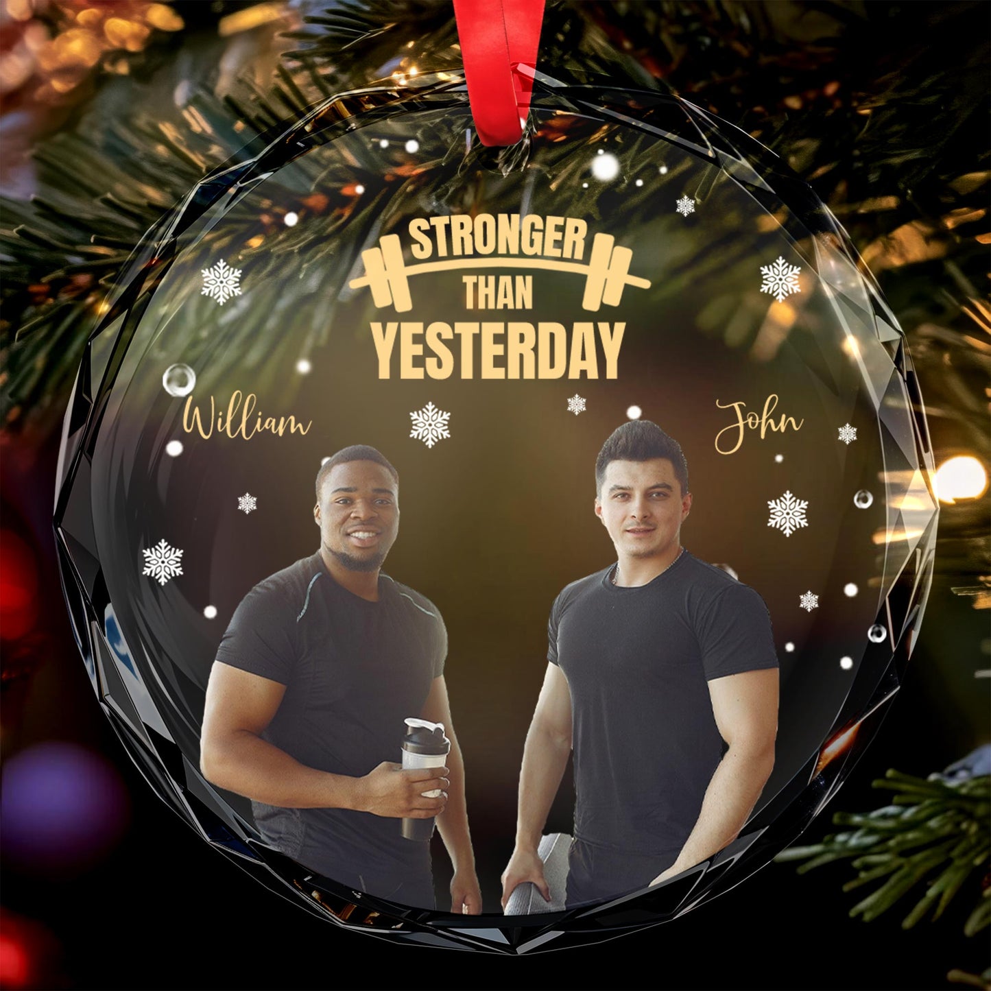 Stronger Than Yesterday Two Male Friends Ornament