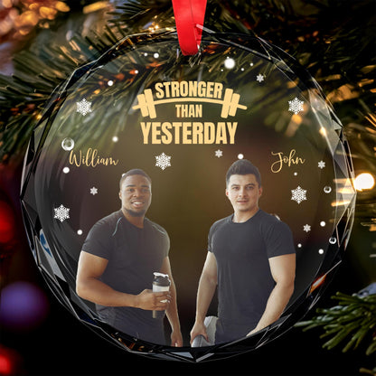 Stronger Than Yesterday Two Male Friends Ornament