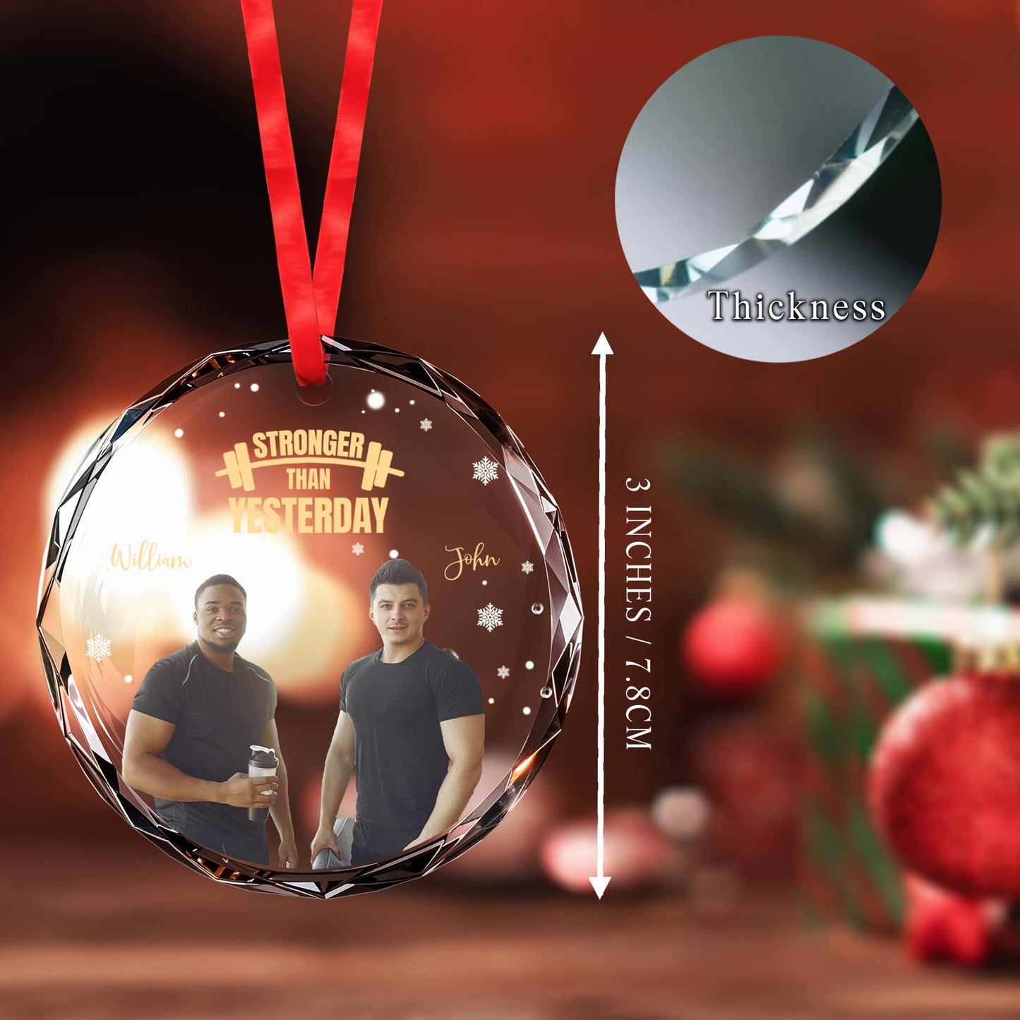 Stronger Than Yesterday Two Male Friends Ornament