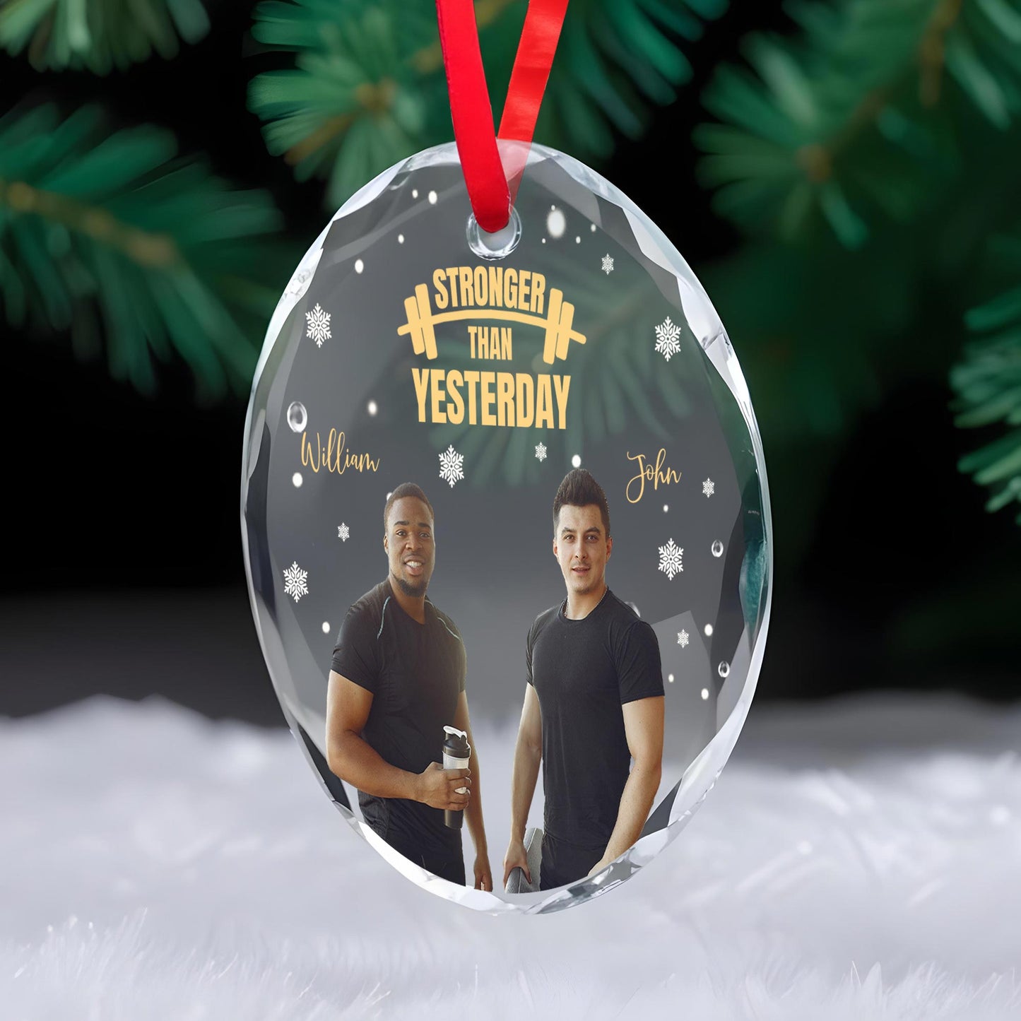 Stronger Than Yesterday Two Male Friends Ornament