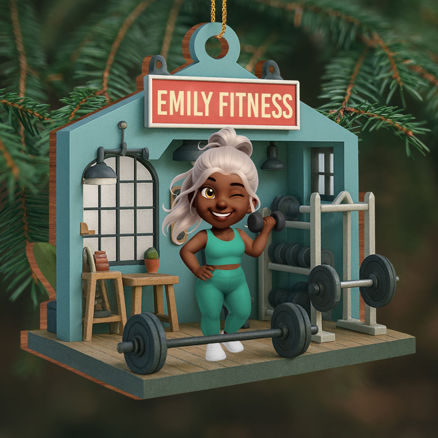 Celebrate Fitness With Personalized Gym Equipment Ornament