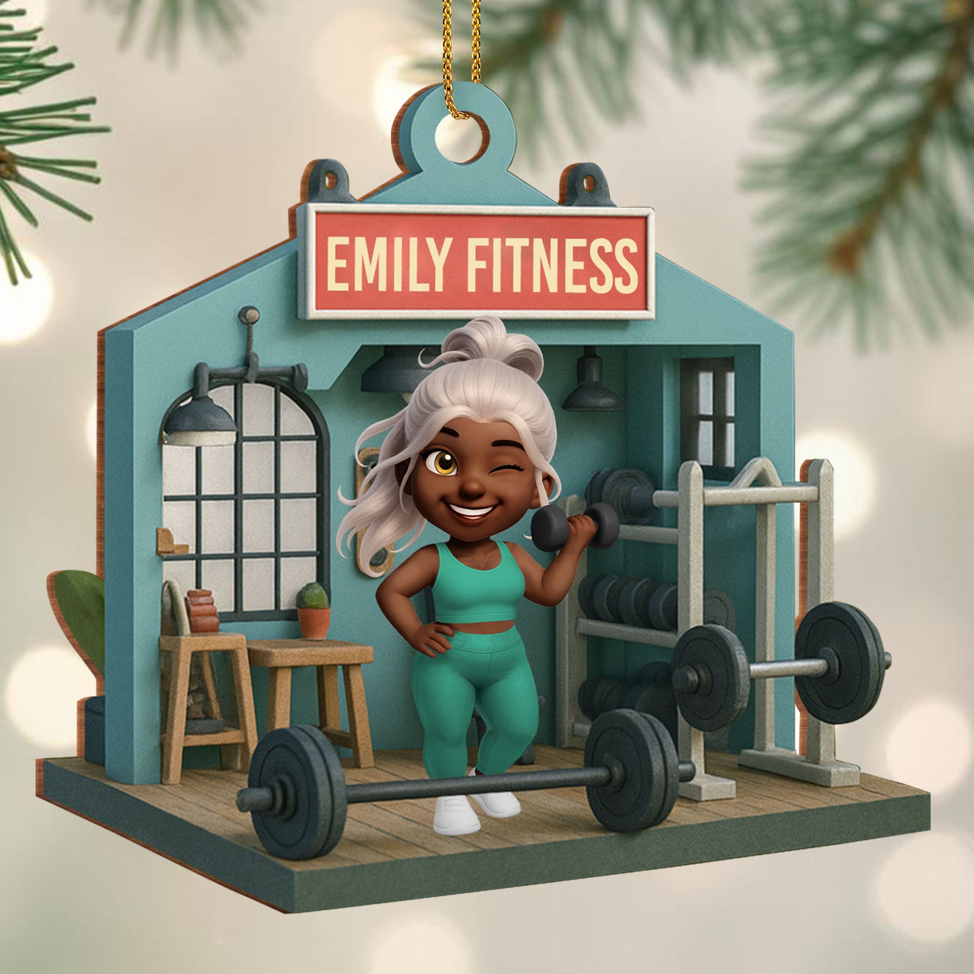 Celebrate Fitness With Personalized Gym Equipment Ornament