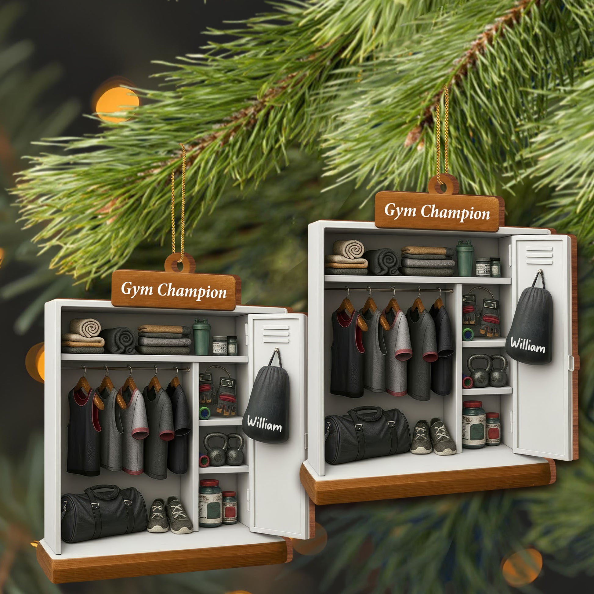Gym Champion Personalized Locker Ornament
