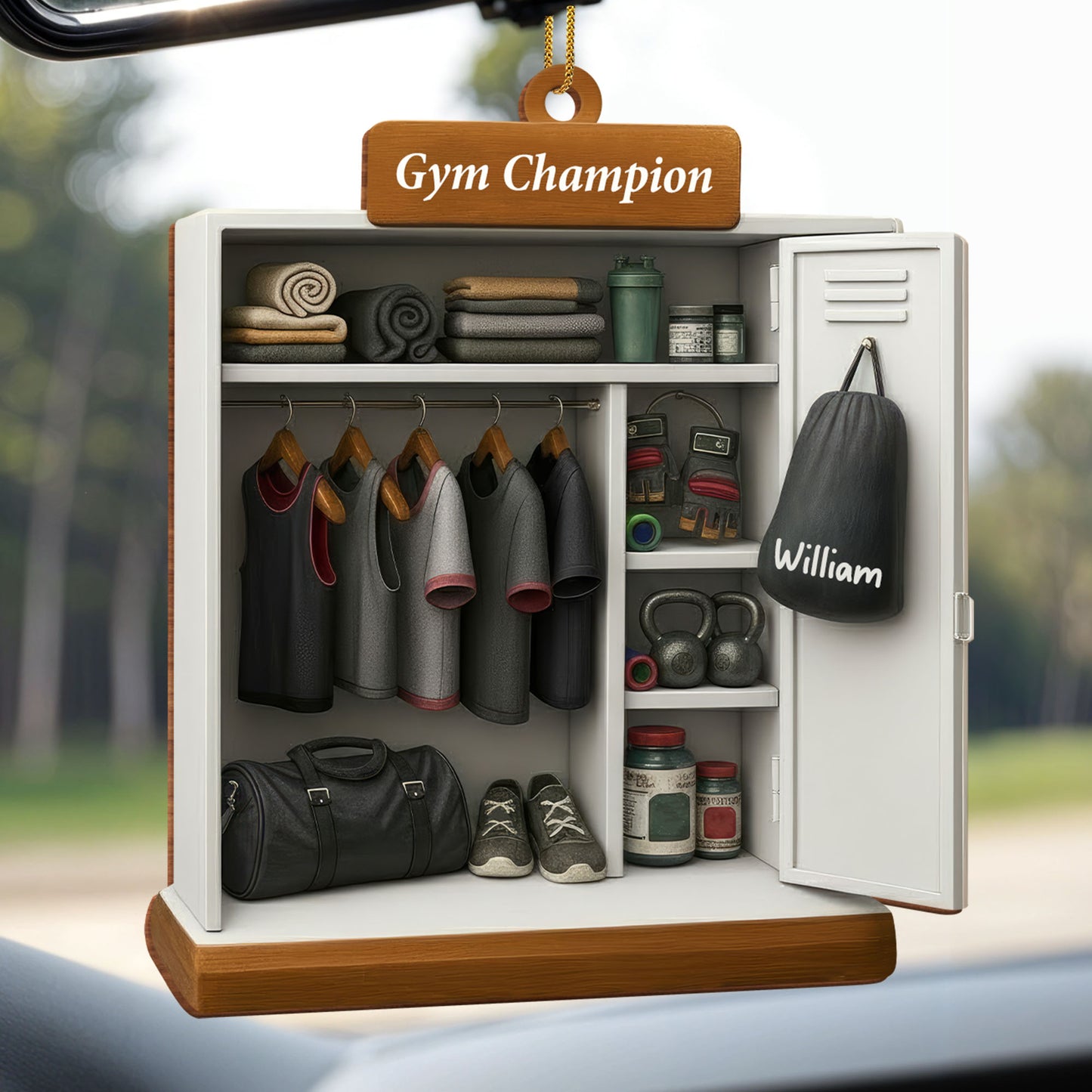Gym Champion Personalized Locker Ornament