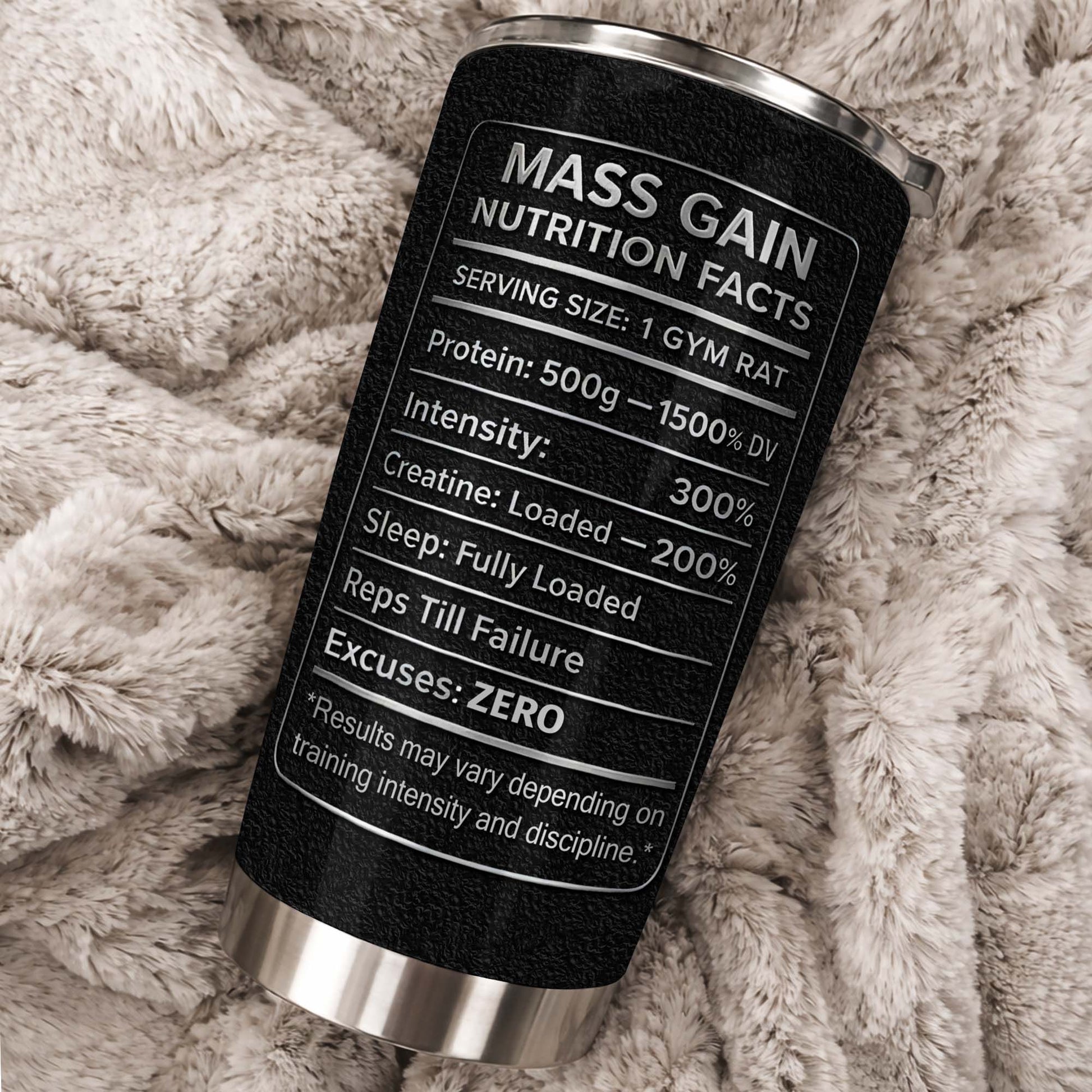 No Pain No Gain And Mass Gain Nutrition Facts Tumbler