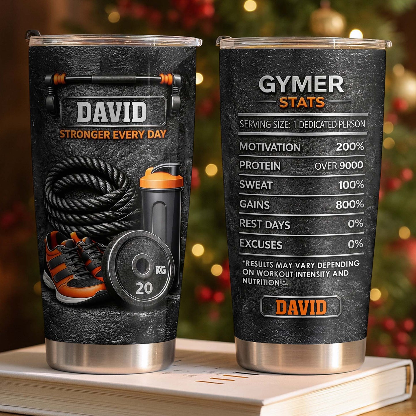 Stronger Every Day With Dumbbell, Sneakers, And Water Bottle