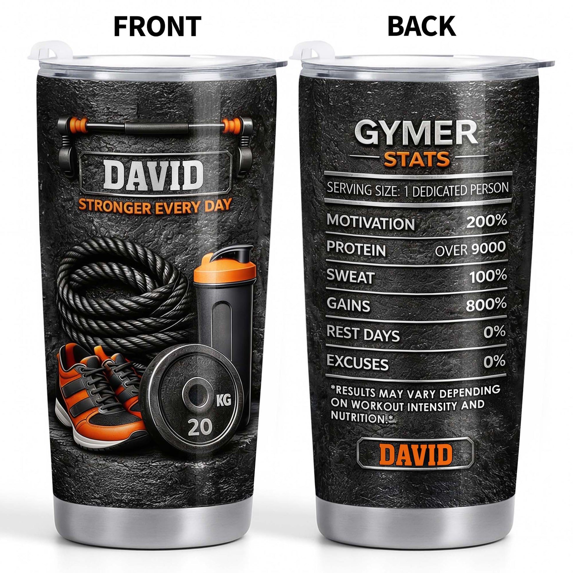 Stronger Every Day With Dumbbell, Sneakers, And Water Bottle