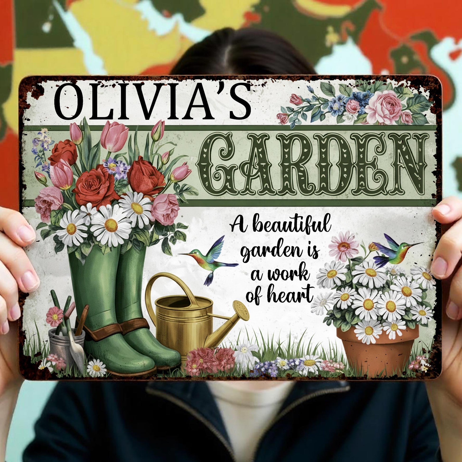 A Beautiful Garden, A Work Of Heart, Flowers And Hummingbirds