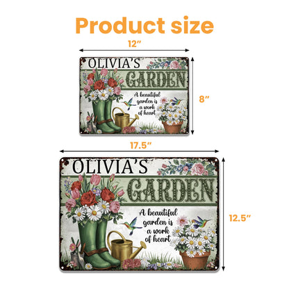 A Beautiful Garden, A Work Of Heart, Flowers And Hummingbirds