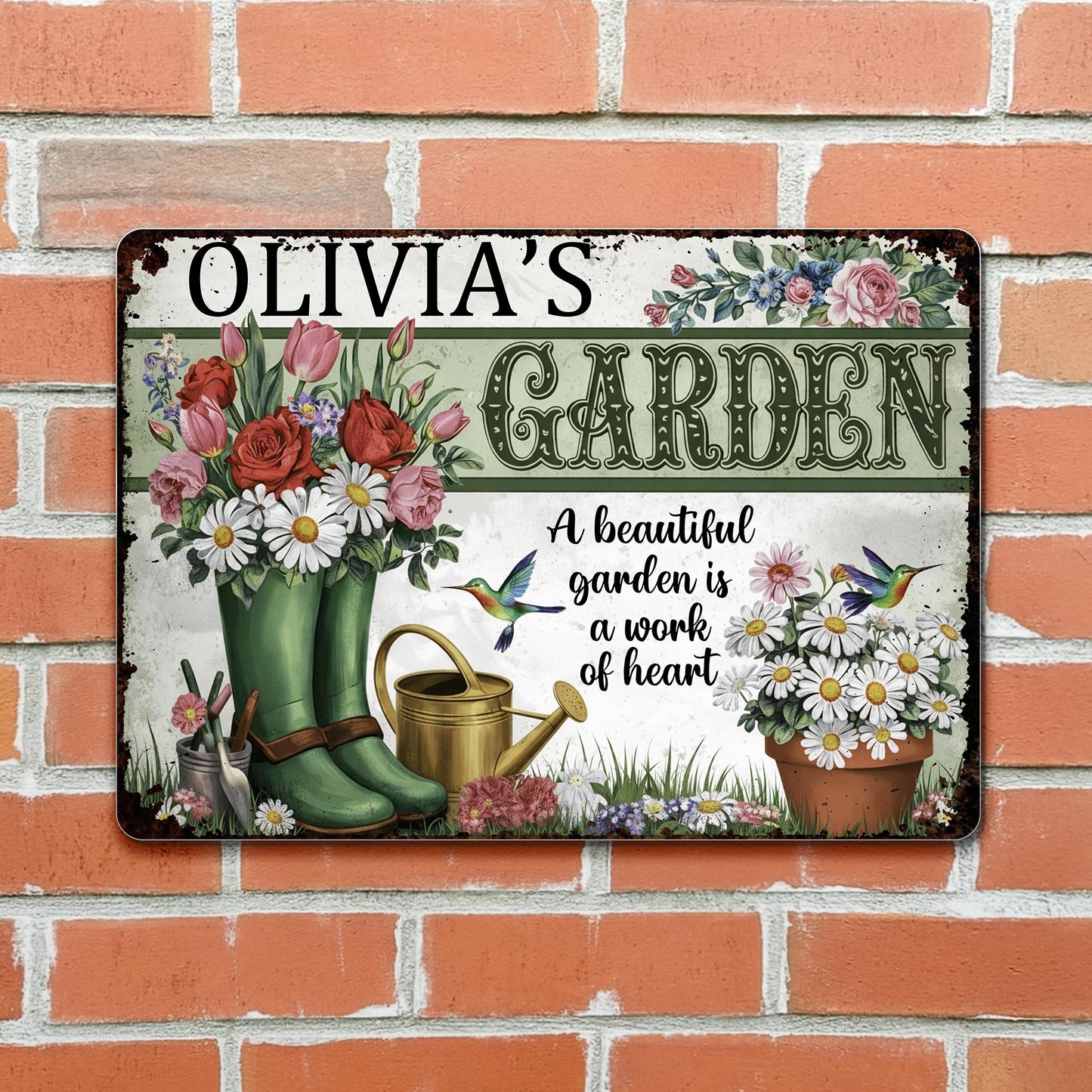 A Beautiful Garden, A Work Of Heart, Flowers And Hummingbirds