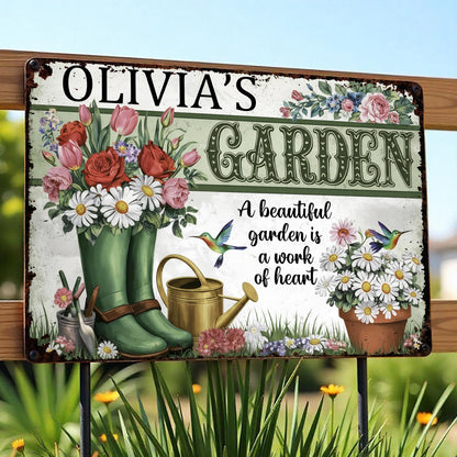 A Beautiful Garden, A Work Of Heart, Flowers And Hummingbirds