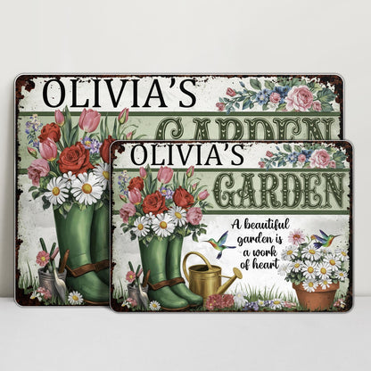 A Beautiful Garden, A Work Of Heart, Flowers And Hummingbirds