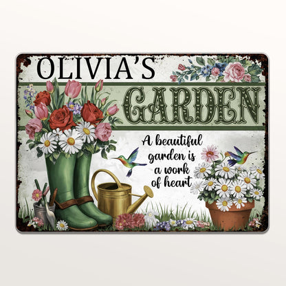 A Beautiful Garden, A Work Of Heart, Flowers And Hummingbirds